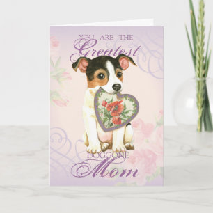Jack Russell Terrier Heart Mum Card