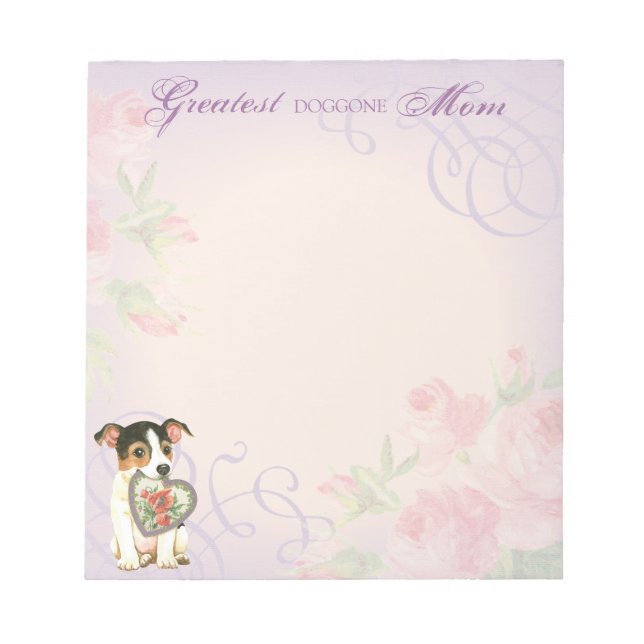 Jack Russell Terrier Heart Mum Notepad (Front)
