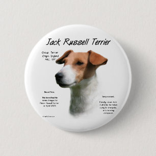 Jack Russell Terrier History Design 6 Cm Round Badge