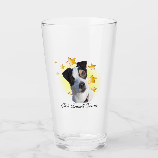 Jack Russell Terrier Hunting Dog is a Star Glass (Front)