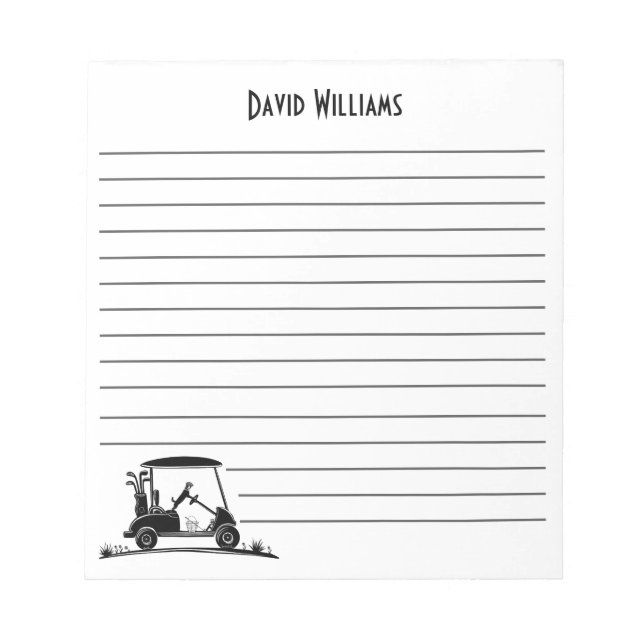 Jack Russell Terrier In Cart Name Notepad (Front)