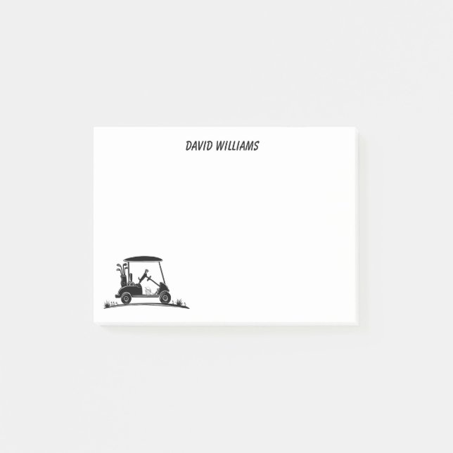 Jack Russell Terrier In Golf Cart Name Post-it Notes (Front)