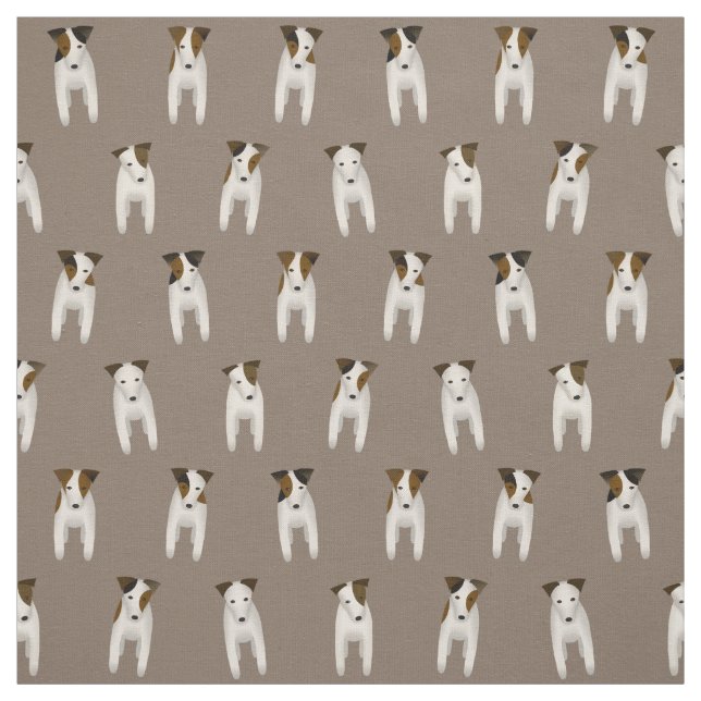 Jack Russell Terrier JRT cute dog pattern Fabric (Swatch)