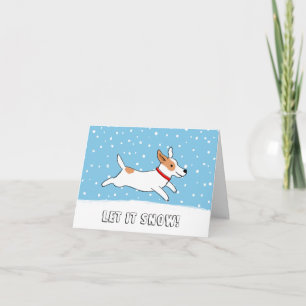 Jack Russell Terrier Let it Snow Dog Christmas Holiday Card