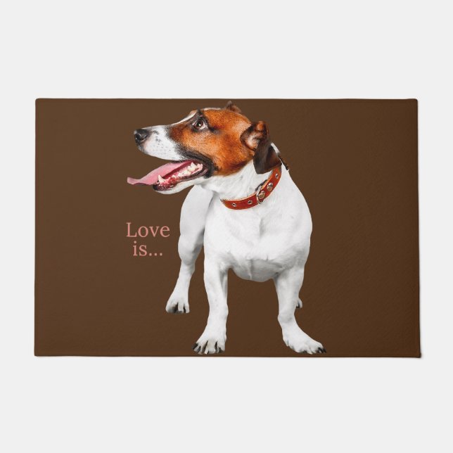 jack russell terrier  mum dad women men kids love  doormat (Front)