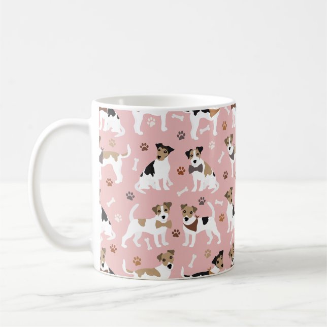 Jack Russell Terrier Paws and Bones Coffee Mug (Left)