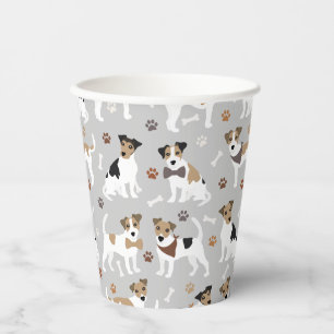 Jack Russell Terrier Paws and Bones Paper Cups