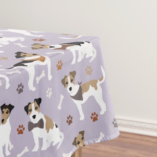 Jack Russell Terrier Paws and Bones Tablecloth (In Situ)