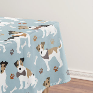 Jack Russell Terrier Paws and Bones Tablecloth