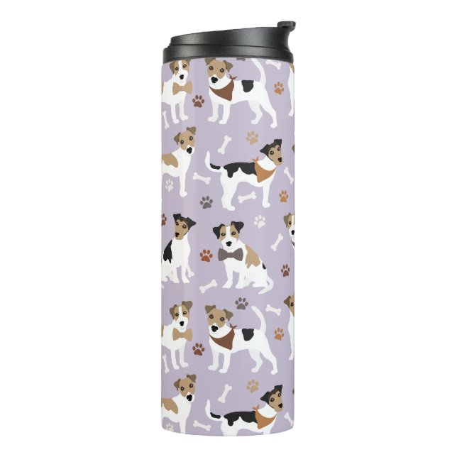 Jack Russell Terrier Paws and Bones Thermal Tumble Thermal Tumbler (Rotated Left)