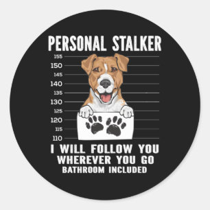 Jack Russell Terrier Personal Stalker Classic Round Sticker
