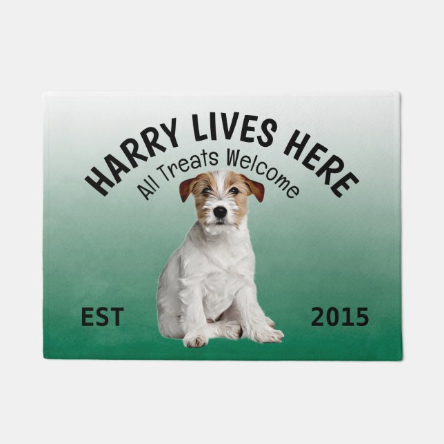 Jack Russell Terrier Personalised Dog Lover  Doorm Doormat (Front)