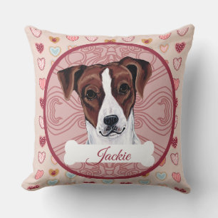 Jack Russell Terrier Personalize Valentine Pillow