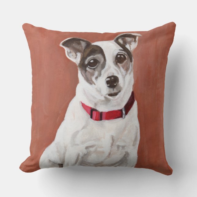 Jack Russell Terrier Portrait Pillow (Front)