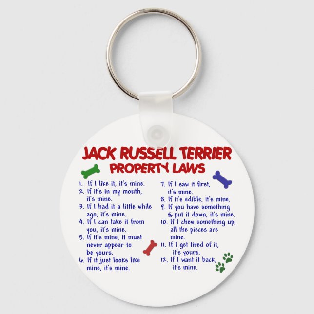JACK RUSSELL TERRIER Property Laws 2 Key Ring (Front)