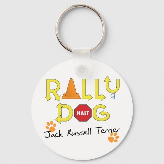 Jack Russell Terrier Rally Dog Key Ring (Front)