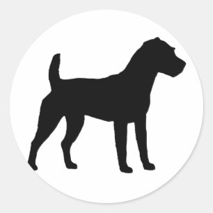 Jack Russell Terrier Silhouette Classic Round Sticker