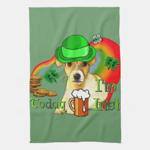 Jack Russell Terrier St Patricks Tea Towel
