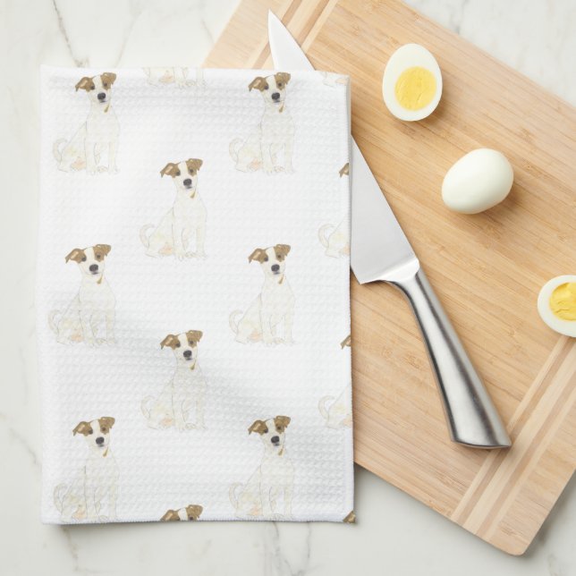 Jack Russell Terrier Tea Towel (Quarter Fold)