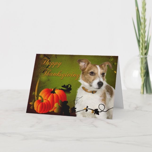 Jack Russell Terrier Thanksgiving Card (Front)
