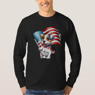 Jack Russell Terrier USA Flag T-Shirt