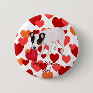 Jack Russell Terrier Valentine Button