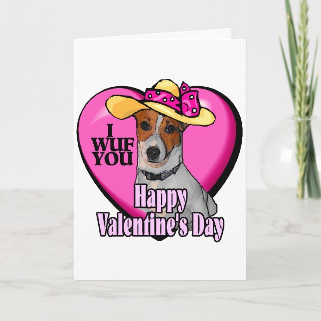 Jack Russell Terrier Valentine's Day Holiday Card (Front)