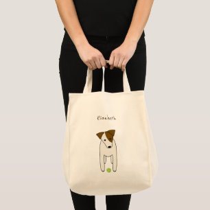 Jack Russell Terrier w tennis ball personalised Tote Bag