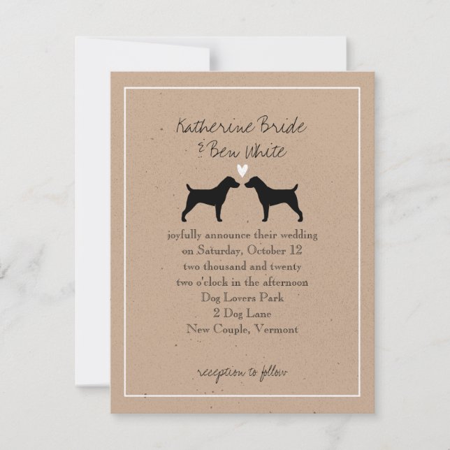 Jack Russell Terriers Wedding Invitation (Front)