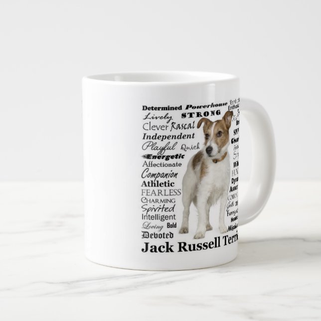 Jack Russell Traits Jumbo Mug (Front Right)