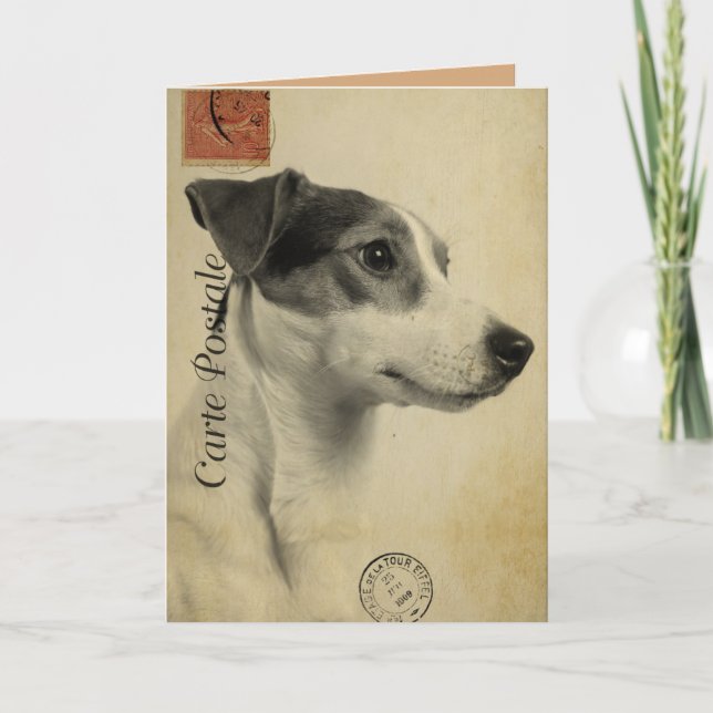 Jack Russell Vintage Postcard (Front)
