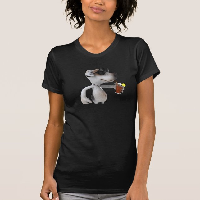 Jack Russell Wearing Sunglasses Womens T-Shirt (Front)