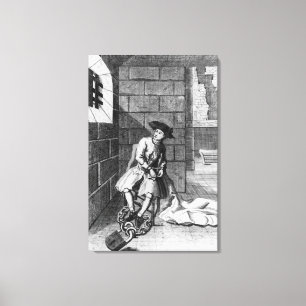 Jack Shepperd in Newgate Prison, 1724 Canvas Print