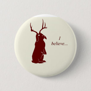 jackalope 6 cm round badge