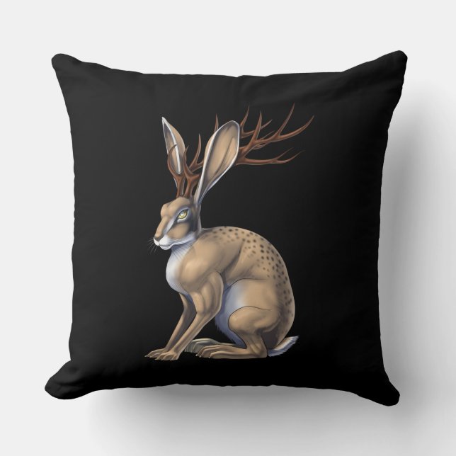 Jackalope Cryptid Animal Cushion (Front)