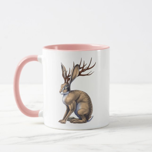 Jackalope Cryptid Animal Mug (Left)