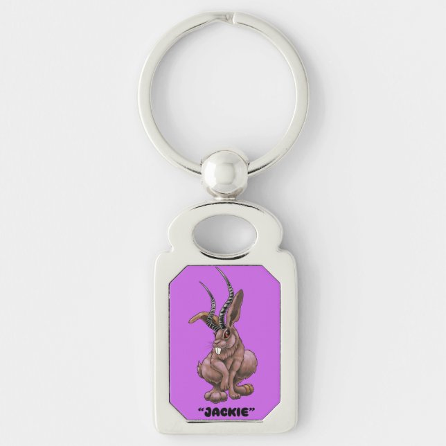Jackalope “Jackie” Cryptid  Key Ring (Front)