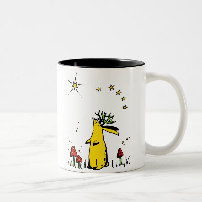 Jackalope Night Two-Tone Coffee Mug (Right)