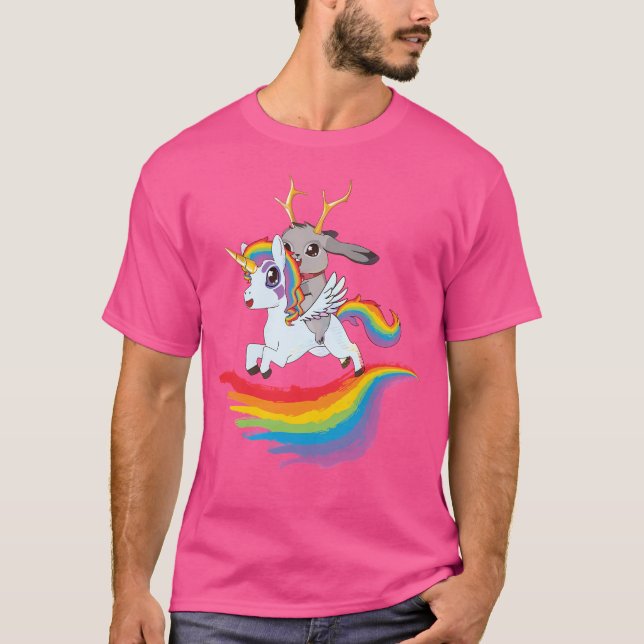 Jackalope On A Unicorn T-Shirt (Front)