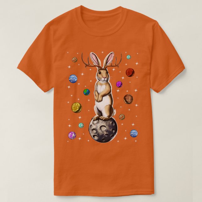 Jackalope Rabbit T-Shirt (Design Front)