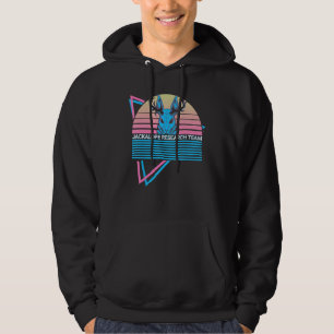 Jackalope Retro Cryptid Jackalope Research Team Hoodie