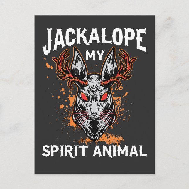 Jackalope Spirit Animal Jackrabbit Antelope Horns Postcard (Front)