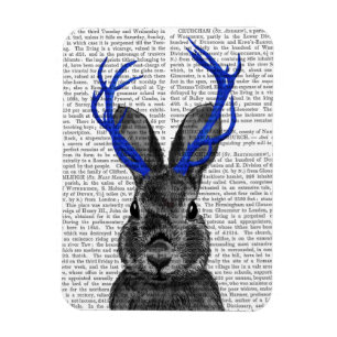Jackalope with Blue Antlers Magnet