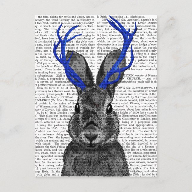 Jackalope with Blue Antlers Postcard (Front)