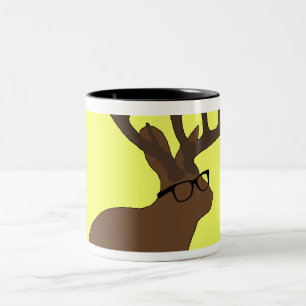 jackalope with glasses mug