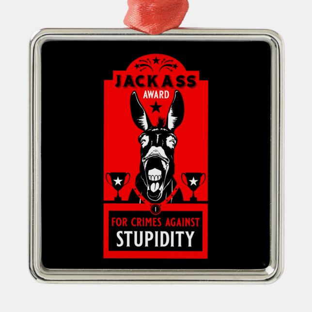 Jackass Award Metal Tree Decoration (Front)