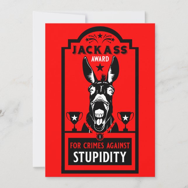 Jackass Award Thank You Card (Front)