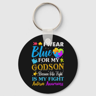 Jackchel Art I Wear Blue For My Godson Autism Godm Key Ring