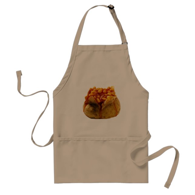 "Jacket potato and beans" design cooking aprons (Front)
