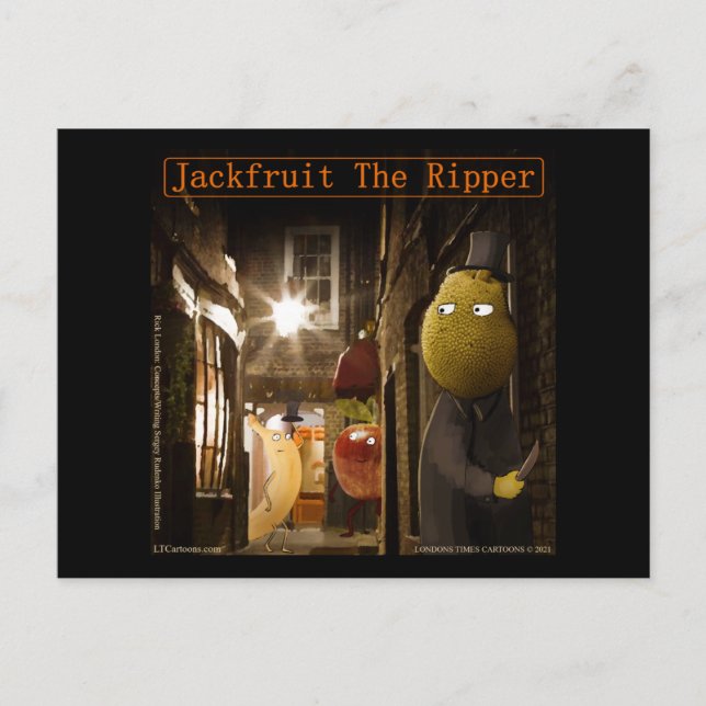 Jackfruit The Ripper Funny Rick London Postcard (Front)